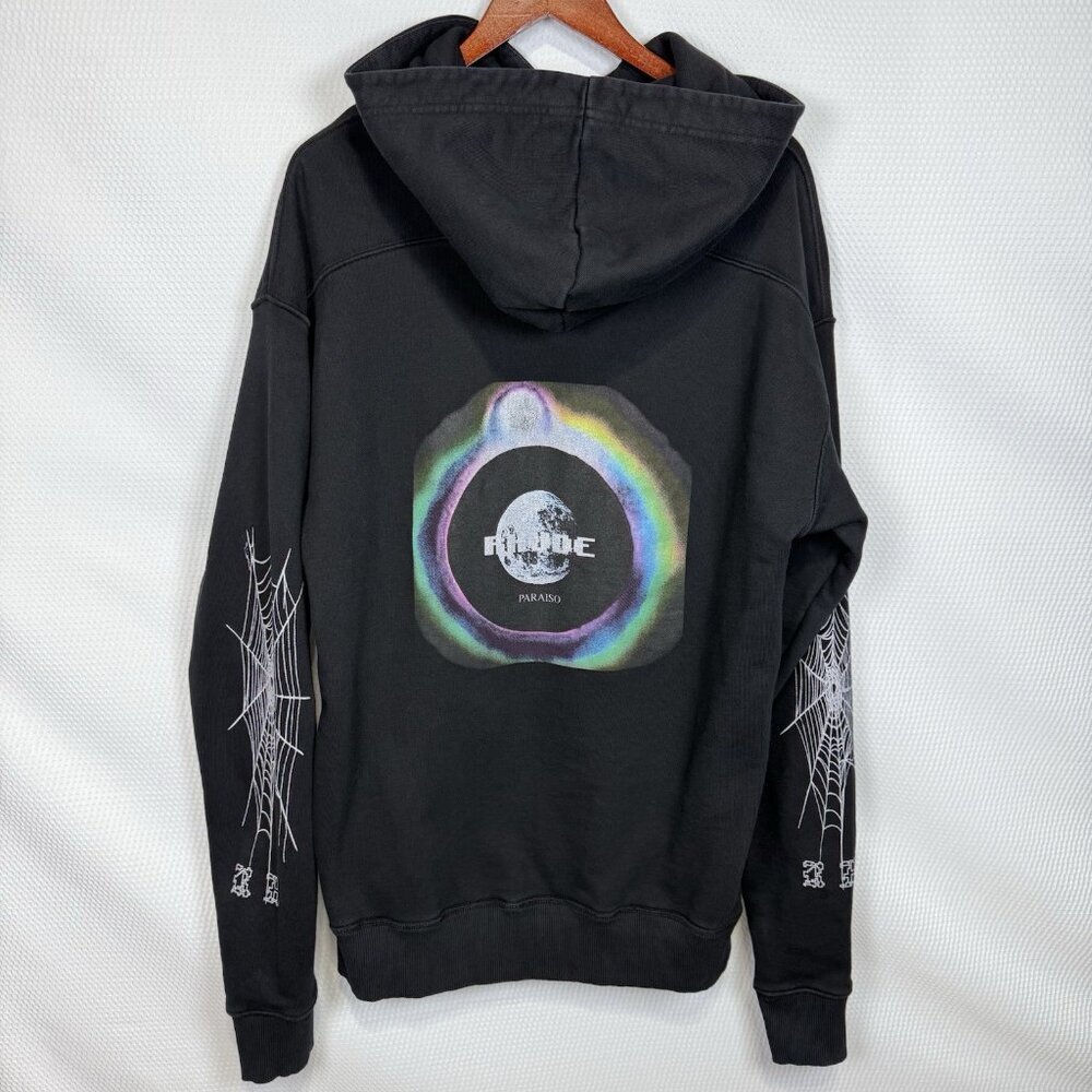 Rhude Paraiso Sweatshirt Hoodie Size Small Men’s Black Heavyweight Made In USA